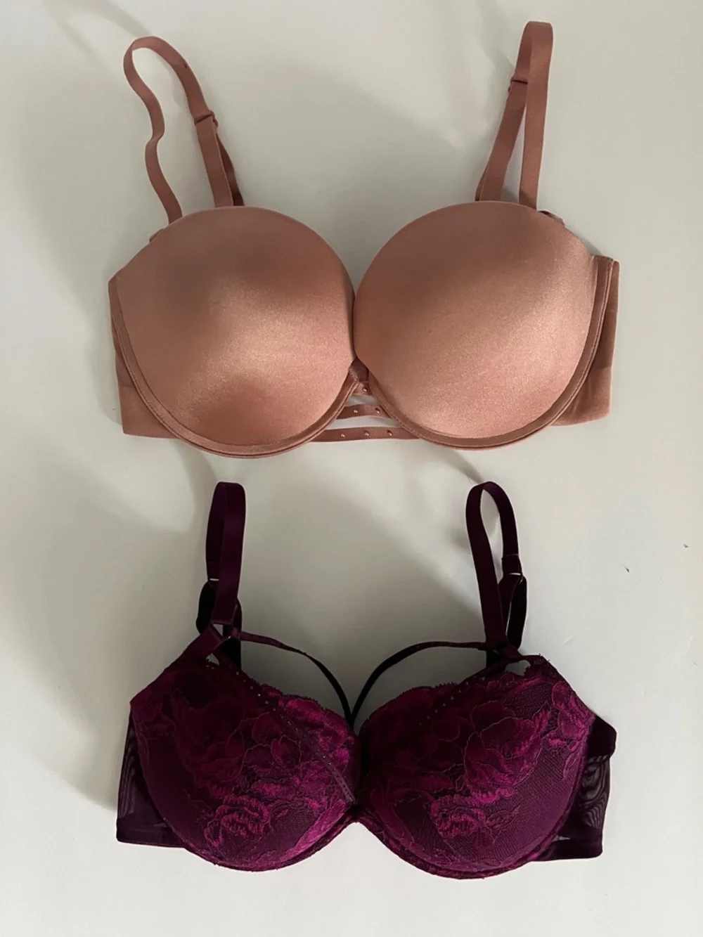La SENZA Strapless Push-Up Rose Gold/Beyond Sexy Strappy Push-Up Plunge Bra 32DD - Picture 1 of 16